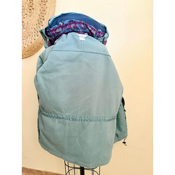 Vintage Columbia Long’s Peak 3-in-1 Parka Purple Teal Fleece Liner Women’s M - Picture 8 of 8